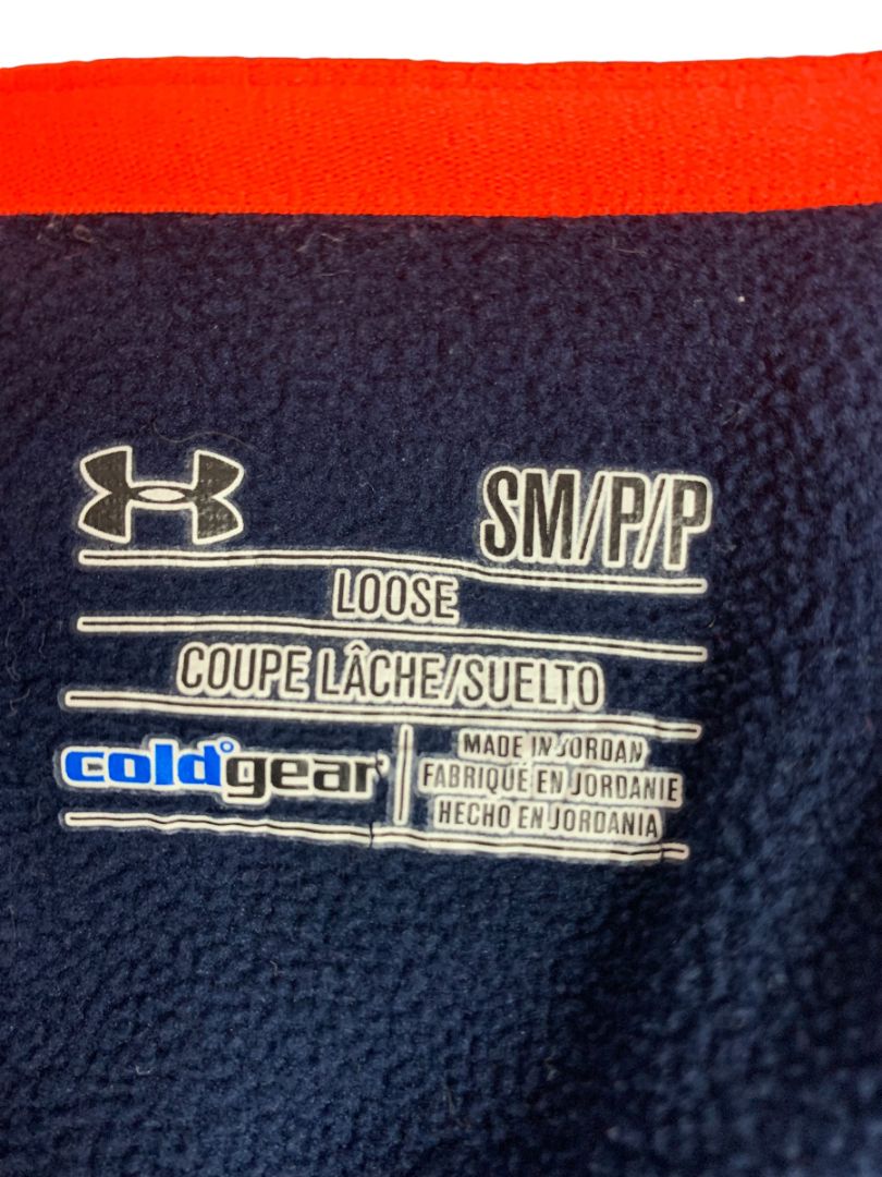 Small Under Armour ColdGear Mens Loose Fit 1/4 Zip Pullover Sweatshirt Blue