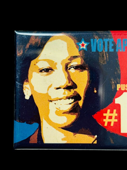 Political Pin Fatimah Loren Muhammad Philadelphia April 24 1.75" x 2.75"
