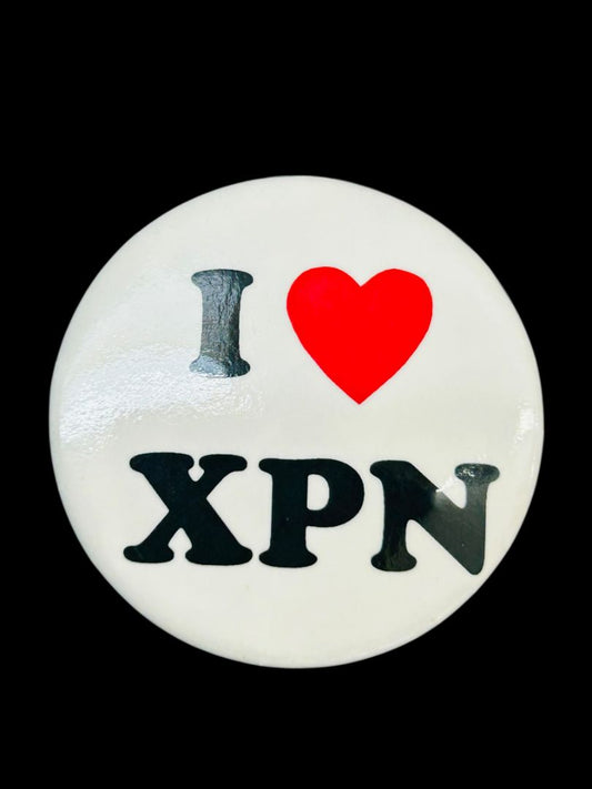 Vintage Button Pin I Love XPN Radio Philadelphia 1.75" Diameter