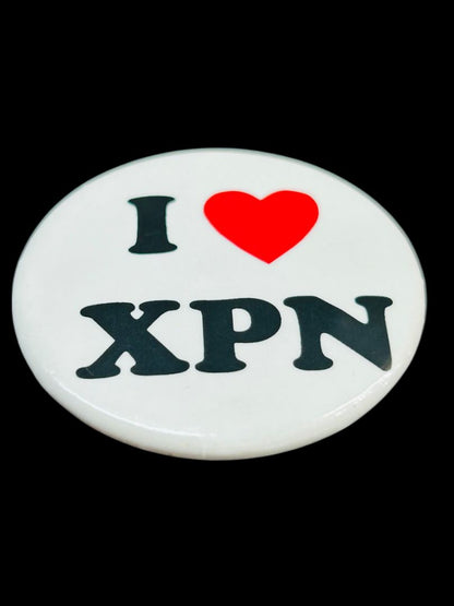 Vintage Button Pin I Love XPN Radio Philadelphia 1.75" Diameter