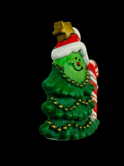 1981 Hallmark Jolly Christmas Tree Pin Brooch Holiday Kitsch