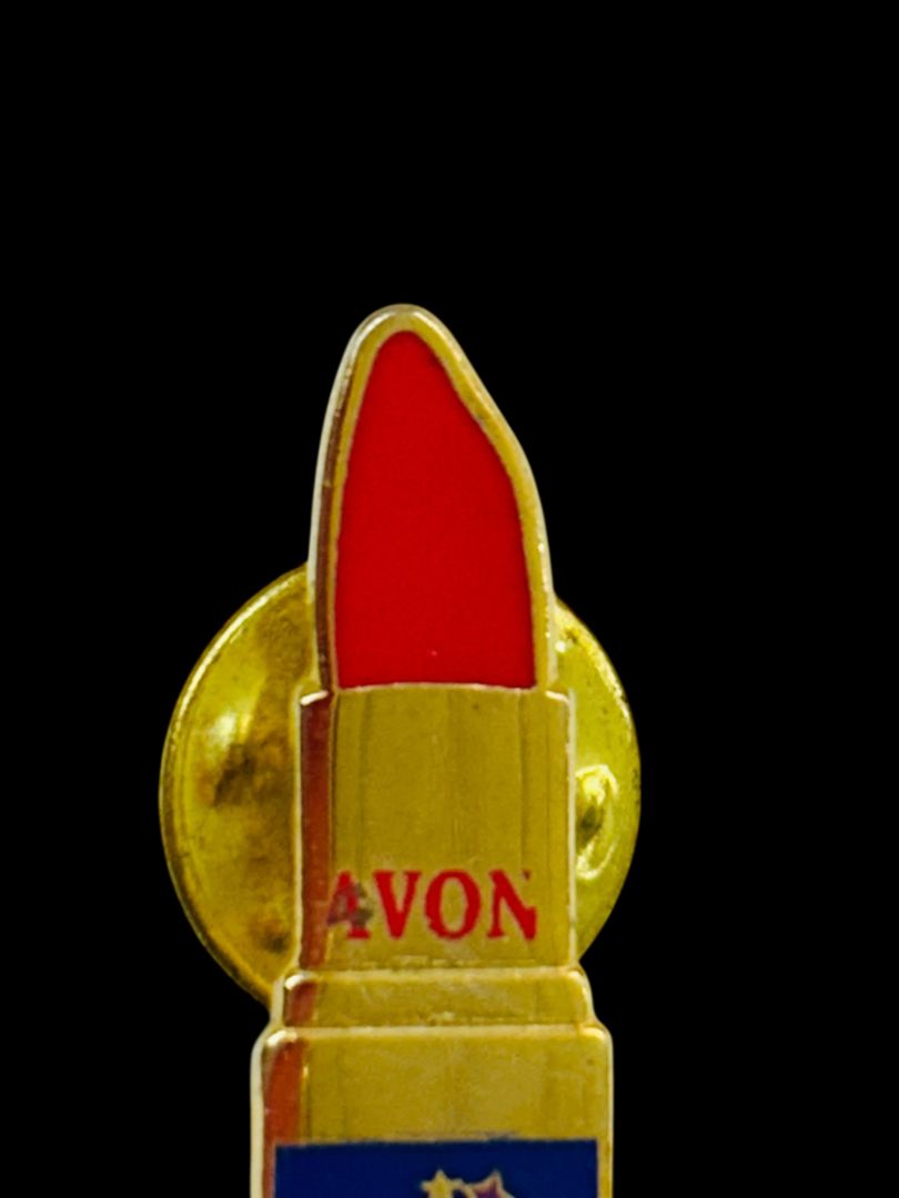 1996 Olympic Avon Torch Lapel Pin Atlanta Goldtone Lipstick 1.6"