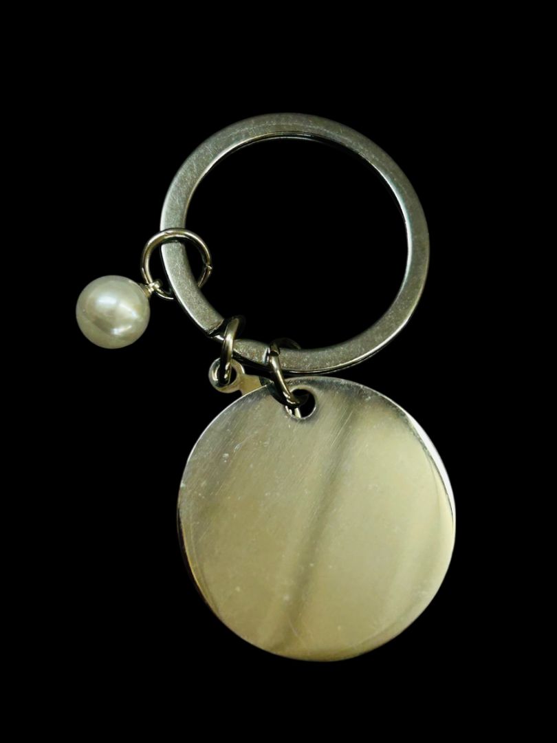 Silvertone Keychain Key Ring Everything I am You Helped Me to Be"