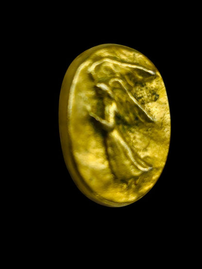 Vintage “V” Vilmain Gold Plated Guardian Angel Pocket Coin Token 1"