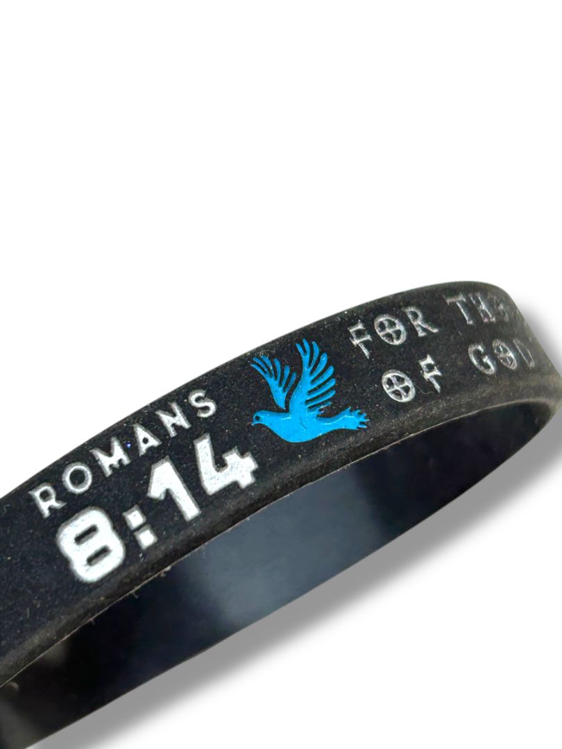 Set of 5 Silicone Bracelets Bible Verses Religious Black
