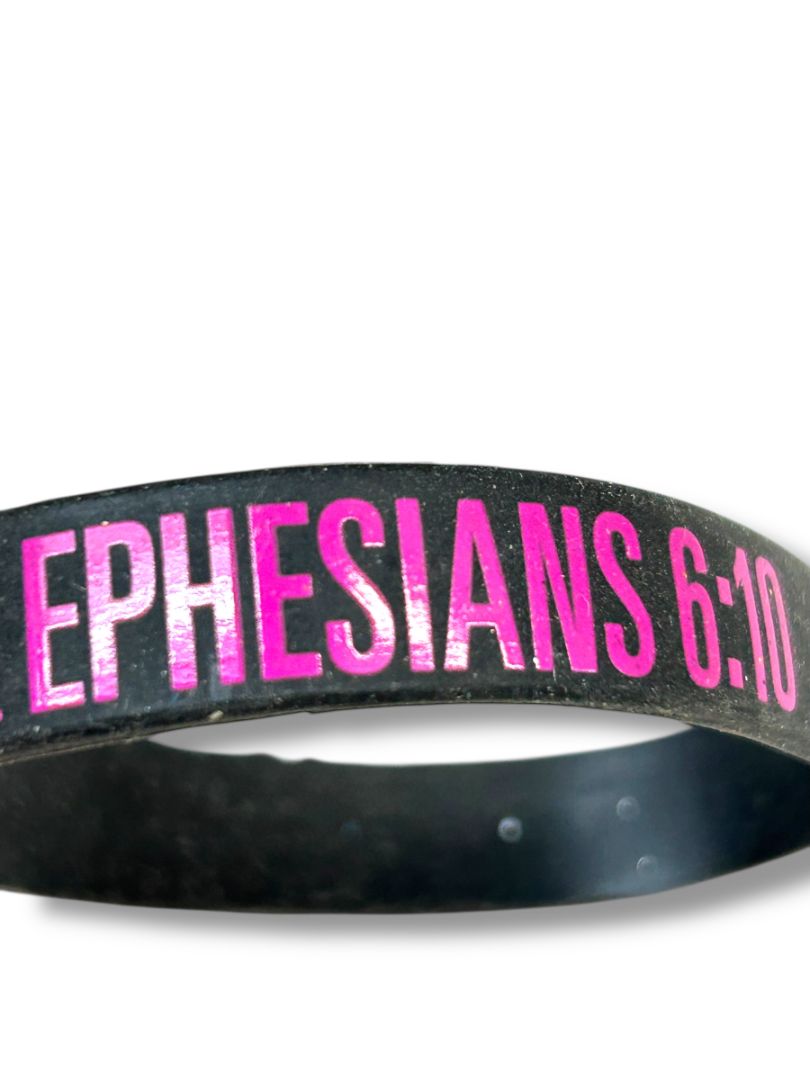Set of 5 Silicone Bracelets Bible Verses Religious Black