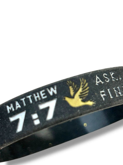 Set of 5 Silicone Bracelets Bible Verses Religious Black