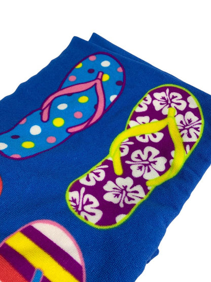 Northpoint Home Collection Beach Towel Blue Flip Flop Design 29 x 56"