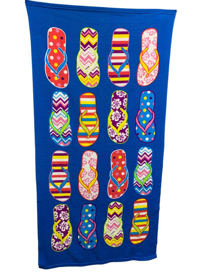 Northpoint Home Collection Beach Towel Blue Flip Flop Design 29 x 56"