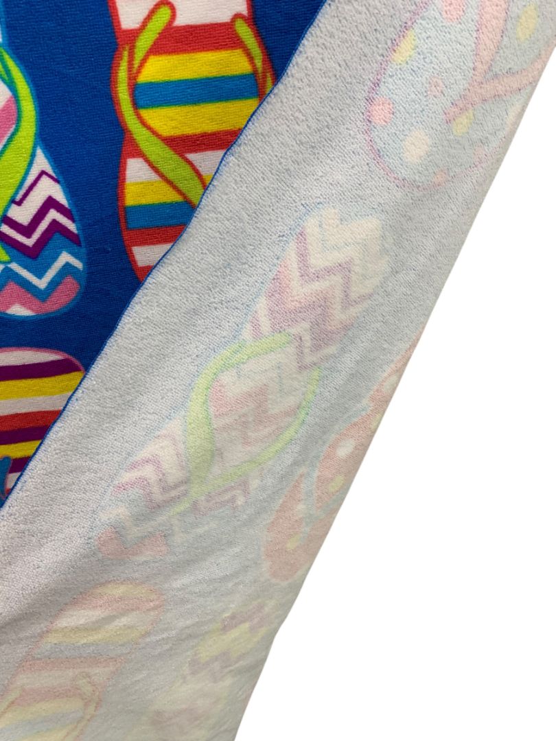 Northpoint Home Collection Beach Towel Blue Flip Flop Design 29 x 56"