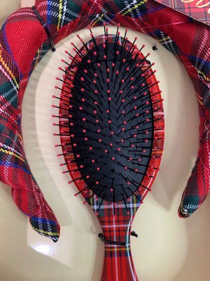 Conair Spa Tartan Headband and Detangle Cushion Brush Set New