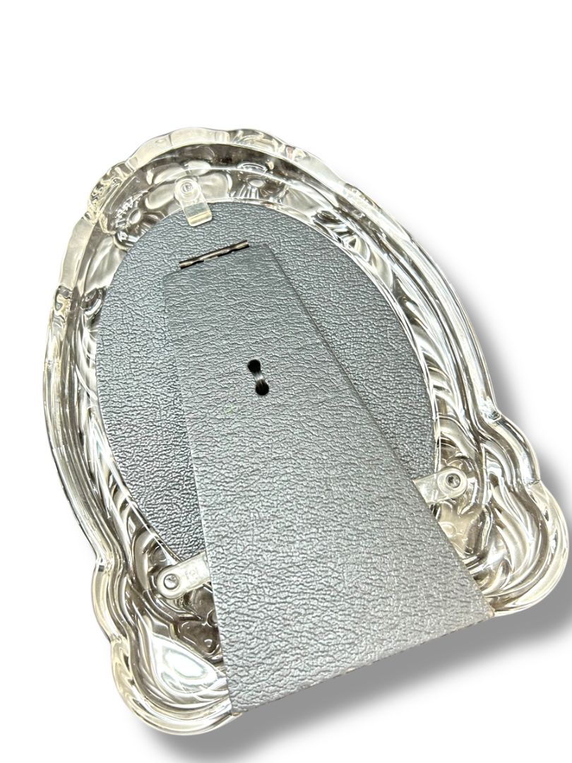 Mikasa Crystal Wedding Photo Frame Oval 8.75" x 6.25 Tabletop Floral