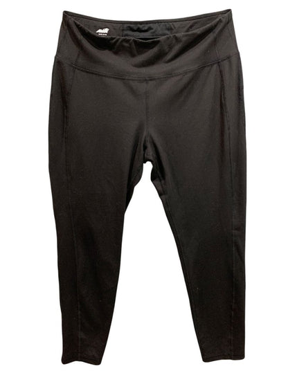 XL (16-18) Avia Womens Black Workout Leggings Full Length 28.5" Inseam