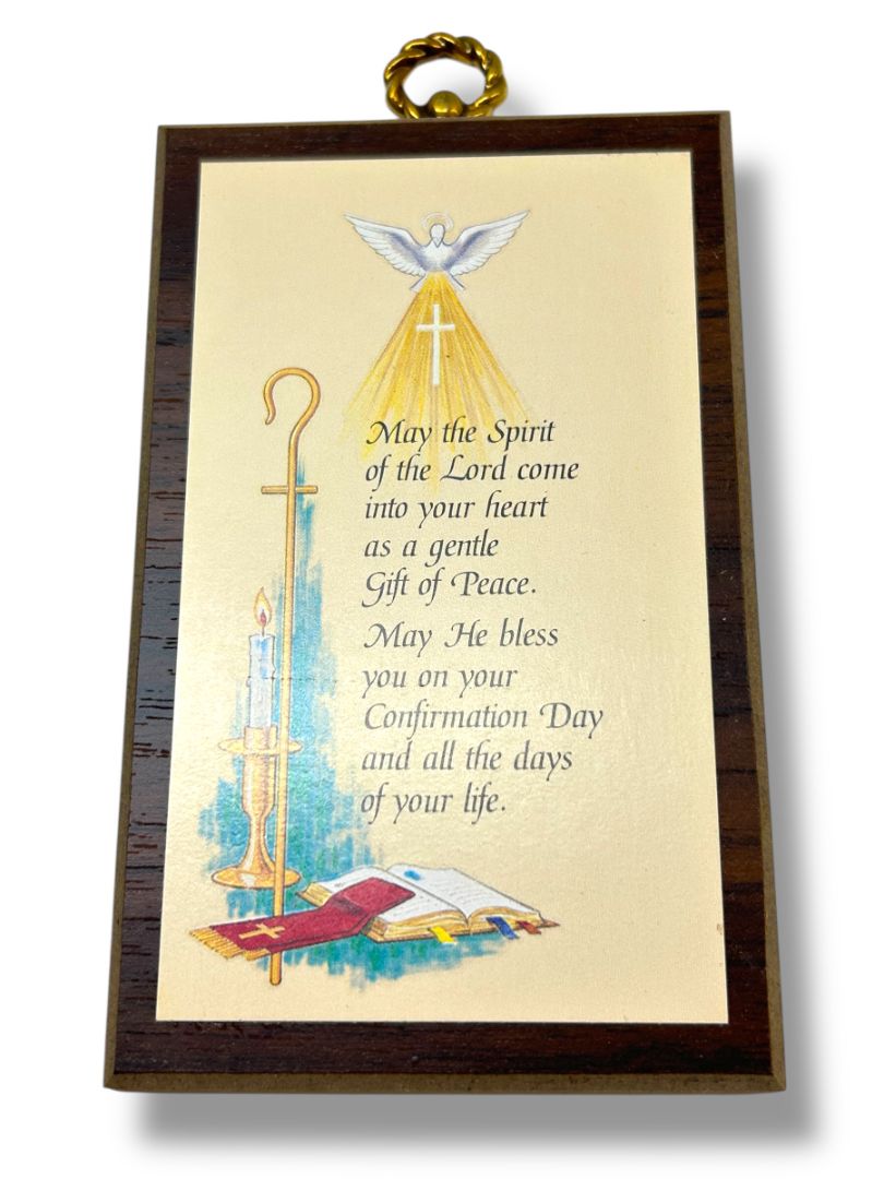 Confirmation Religious Wall Plaque Gift 6 x 3.4" In Box Sacrament