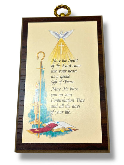 Confirmation Religious Wall Plaque Gift 6 x 3.4" In Box Sacrament