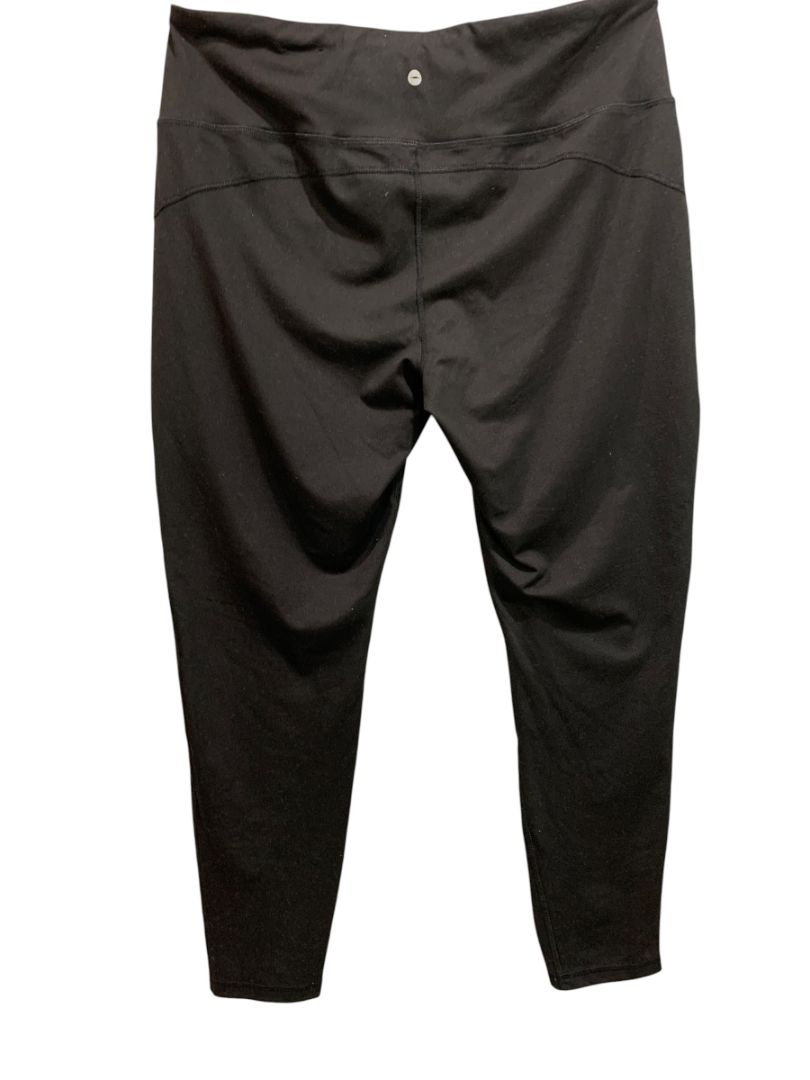 XL (16-18) Avia Womens Black Workout Leggings Full Length 28.5" Inseam