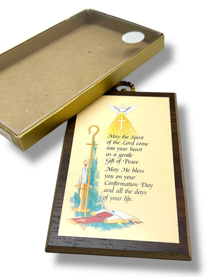 Confirmation Religious Wall Plaque Gift 6 x 3.4" In Box Sacrament