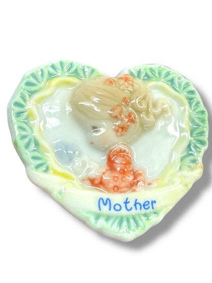 1999 Enesco Ceramic Heart Magnet "Mother" 2"