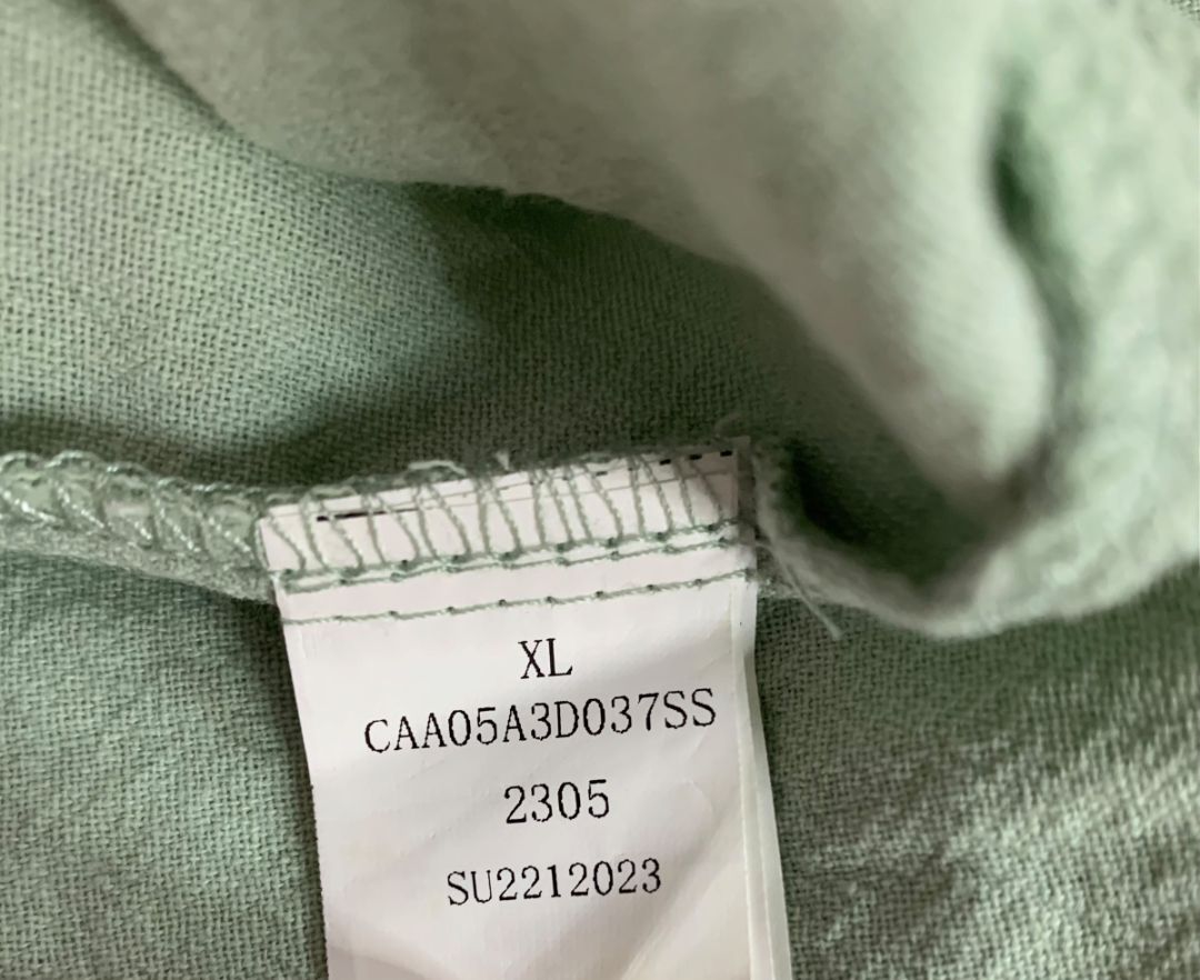 Size XL Button Up Cotton Dress Light Green Ruffle Hem Sleeve V-Neck