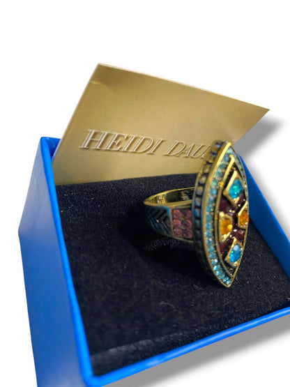 Size 6.5 Heidi Daus Multicolor Crystal Statement Ring New in Box