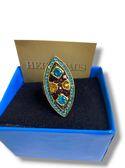Size 6.5 Heidi Daus Multicolor Crystal Statement Ring New in Box