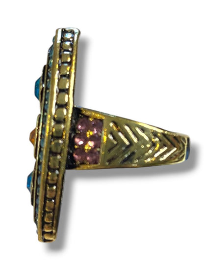 Size 6.5 Heidi Daus Multicolor Crystal Statement Ring New in Box