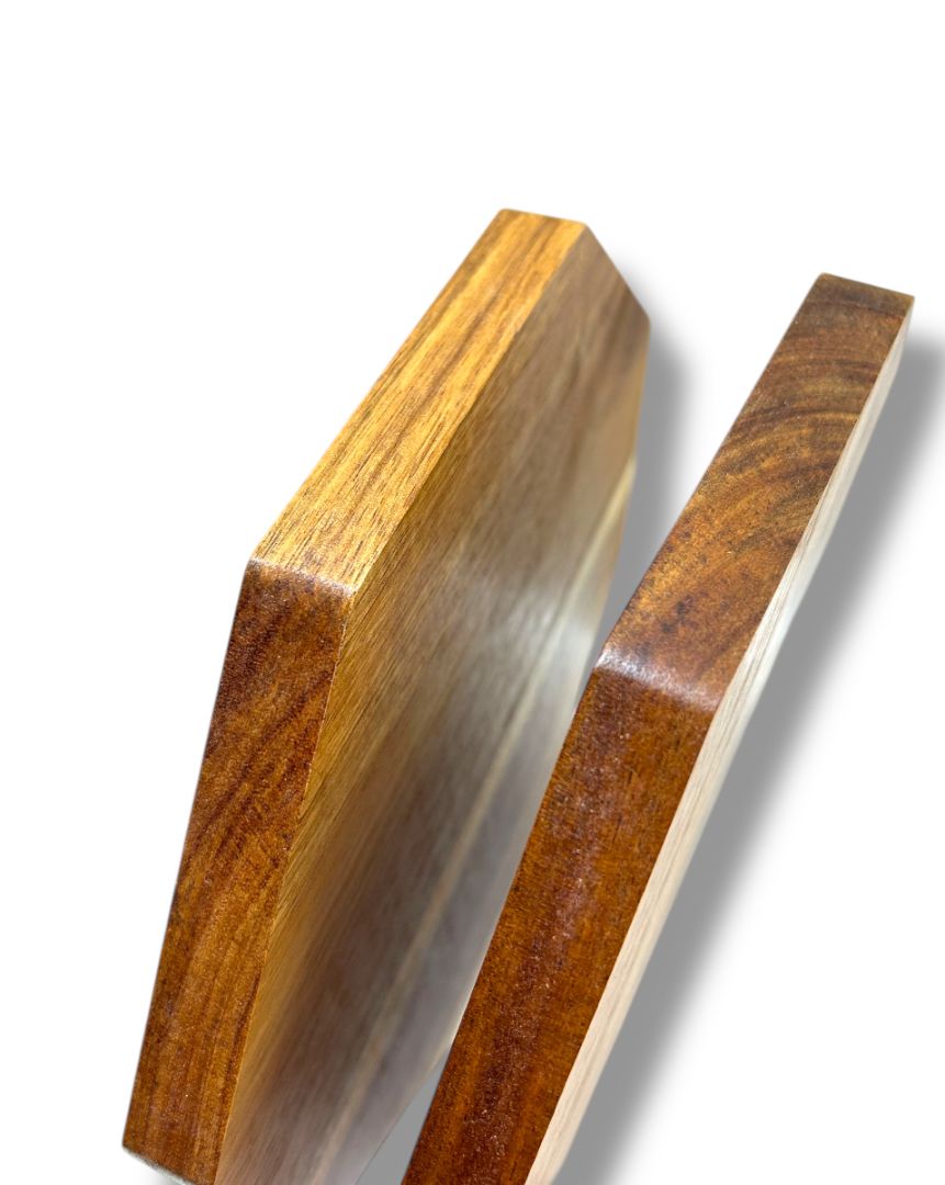 Set of 2 Octagonal Wood Trays Centerpiece Stand Serving 10"