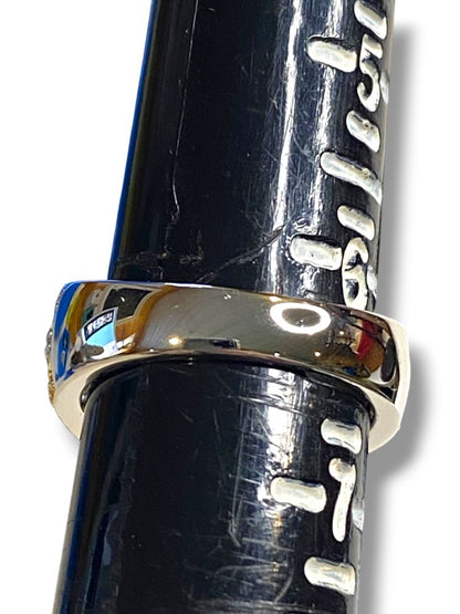Size 6.5 Victoria Wieck PAJ Vermeil Yellow & Clear CZ Three Stone Cocktail Ring in Box
