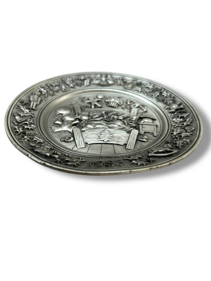 1983 Hudson Pewter Plate Andrea Hollis Christmas Limited 5.9" Visions of Sugar Plums