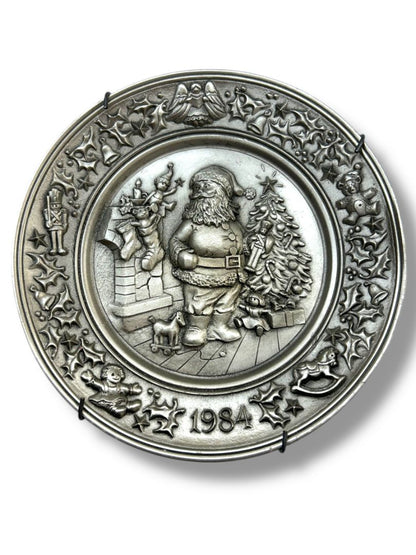 1984 Hudson Pewter Plate Andrea Hollis Christmas Limited 5.9" His Eyes How They
