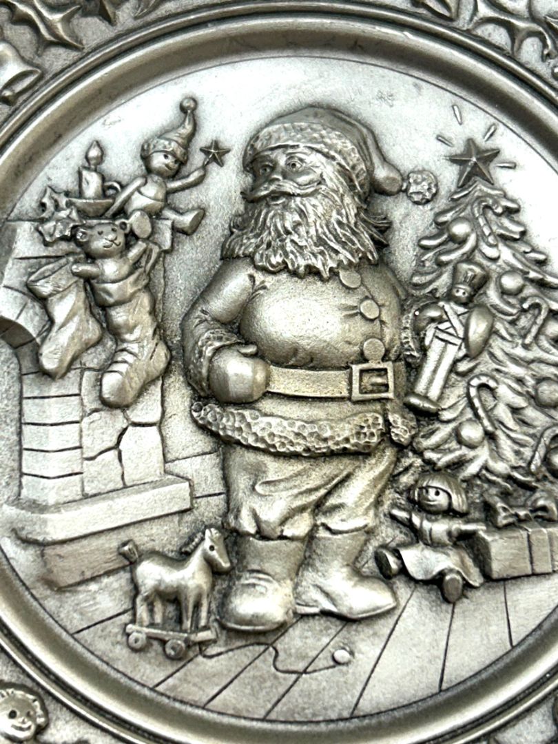 1984 Hudson Pewter Plate Andrea Hollis Christmas Limited 5.9" His Eyes How They