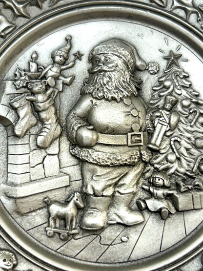 1984 Hudson Pewter Plate Andrea Hollis Christmas Limited 5.9" His Eyes How They