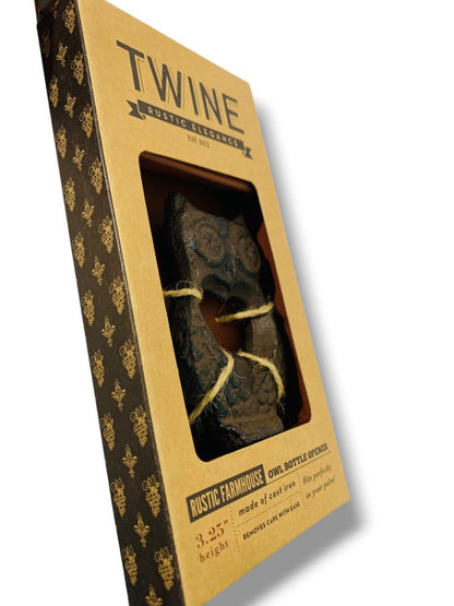 Twine Rustic Elegance Farmhouse Owl Bottle Opener New in Box 3.25"