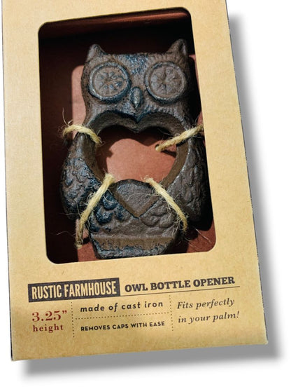 Twine Rustic Elegance Farmhouse Owl Bottle Opener New in Box 3.25"