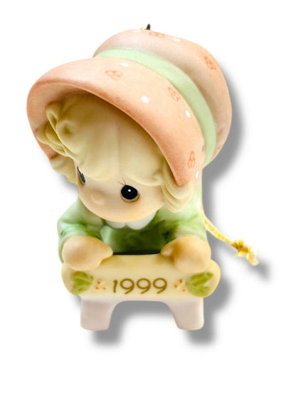 Dated 1999 Enesco Precious Moments 587788 Ornament "Slide into the Next . . ."