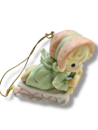Dated 1999 Enesco Precious Moments 587788 Ornament "Slide into the Next . . ."