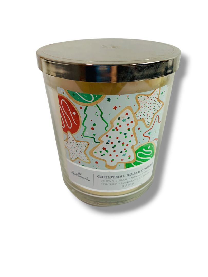 Hallmark Christmas Sugar Cookie 3 Wick Jar Candle New Brown Sugar and Vanilla Bean
