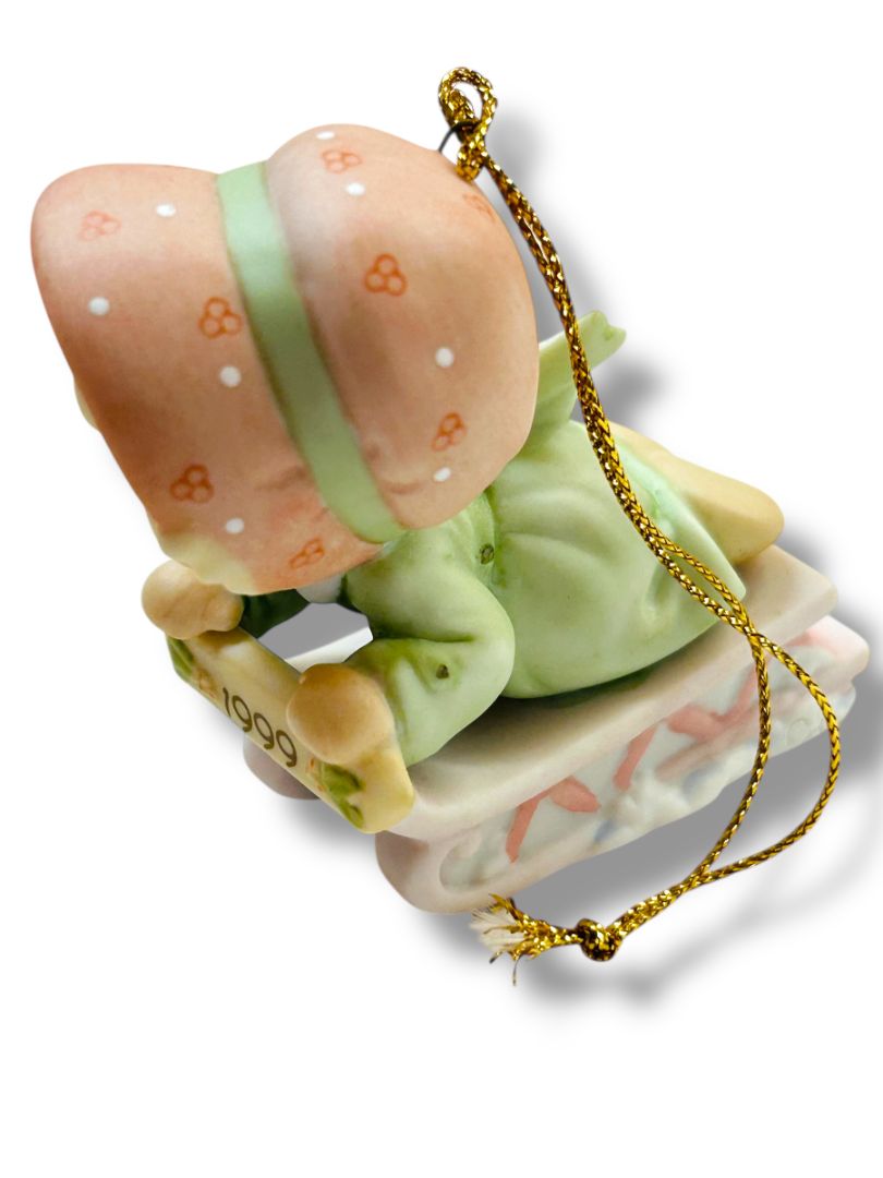 Dated 1999 Enesco Precious Moments 587788 Ornament "Slide into the Next . . ."