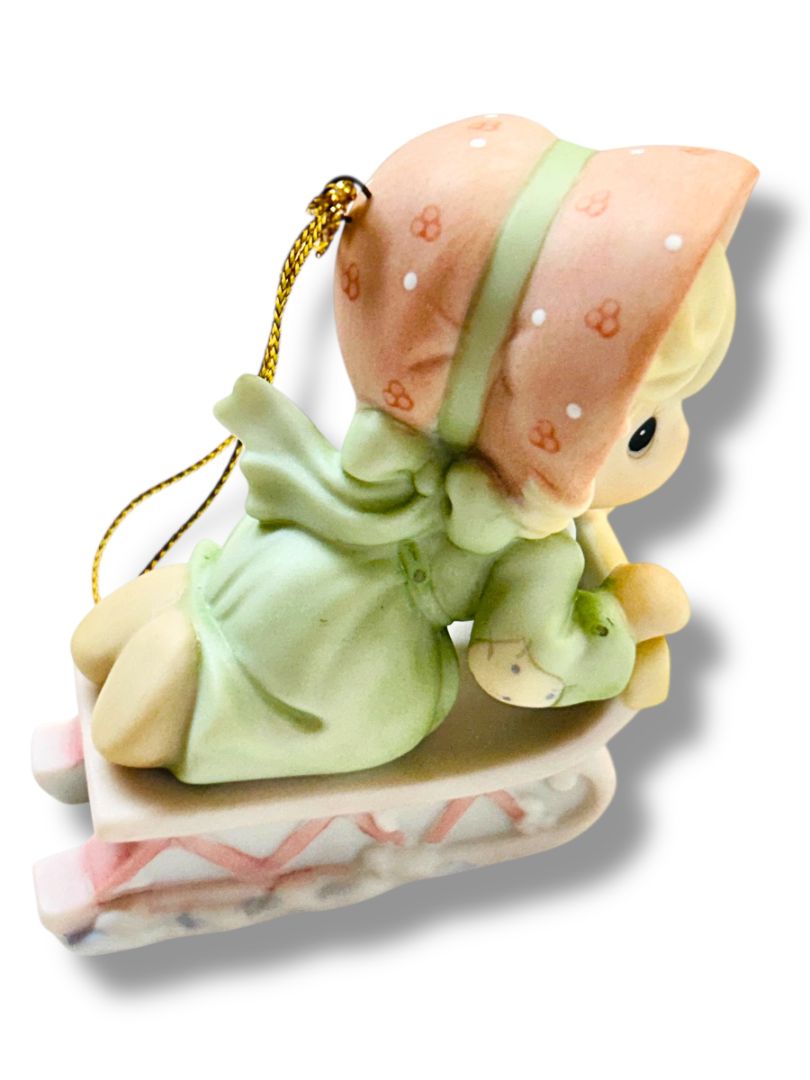 Dated 1999 Enesco Precious Moments 587788 Ornament "Slide into the Next . . ."
