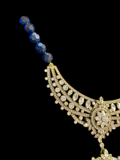 Heidi Daus French Twist Collar Necklace Removable Brooch Black Clear Crystals with Box