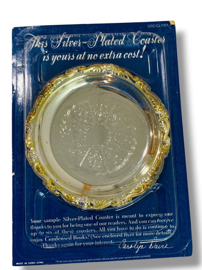 1980s Readers Digest Exclusive Thank You Gift Silverplate Coaster in Package