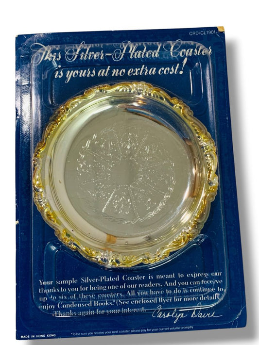 1980s Readers Digest Exclusive Thank You Gift Silverplate Coaster in Package