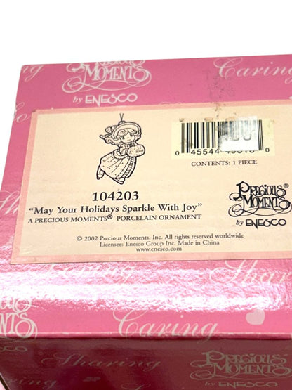 2002 Enesco Precious Moments Ornament 104203 "May Your Holidays Sparkle with Joy"