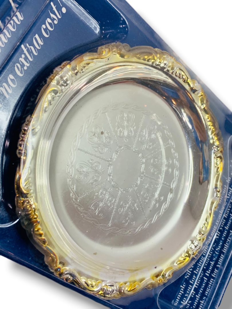 1980s Readers Digest Exclusive Thank You Gift Silverplate Coaster in Package