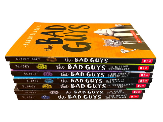 Lot of 7 The Bad Guys Paperback Books #1-6 & 19 Aaron Blabey