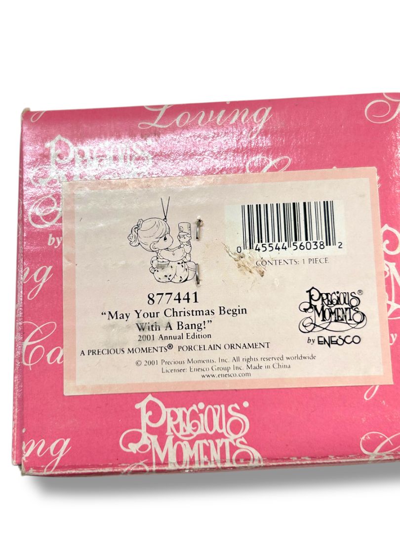 2001 Enesco Precious Moments Ornaments "May Your Christmas Begin with a Bang" 877441