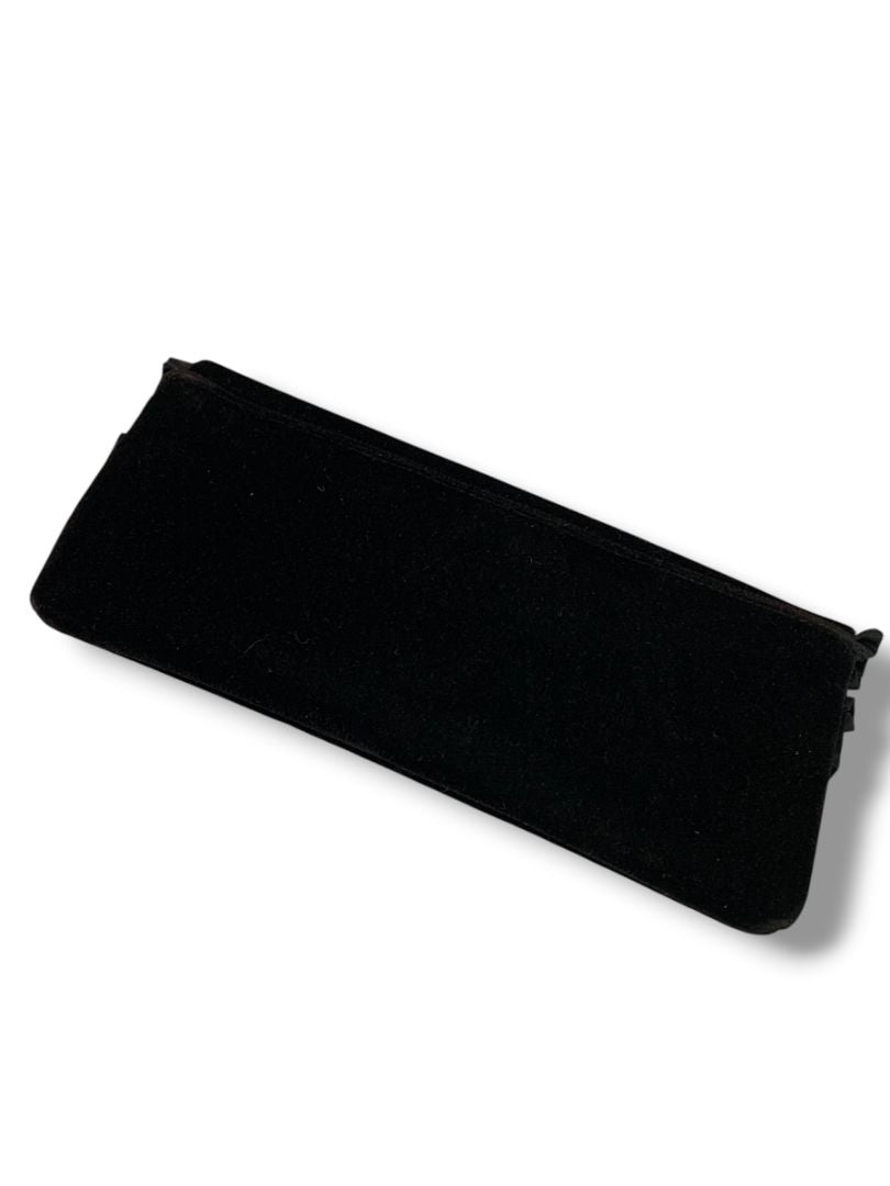 La Regale Black Velvet Satin Trim Clutch Evening Bag Snap Closure