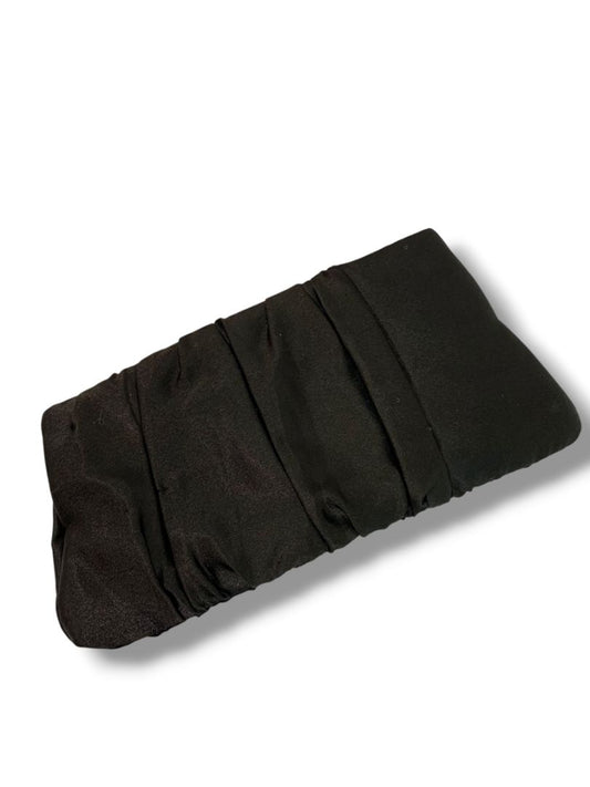 Steve Madden Satin Clutch Evening Bag Ruched Hinged Opening Bright Lining