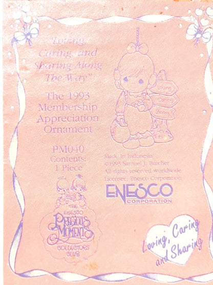 1993 Enesco Precious Moments Ornament "Loving, Caring, Sharing . . ." PM040