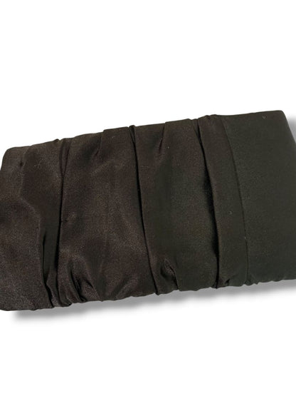 Steve Madden Satin Clutch Evening Bag Ruched Hinged Opening Bright Lining